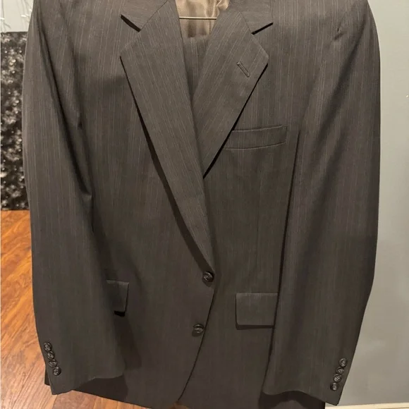 Hart Schaffner Marx Charcoal Pinstripe Suit